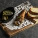 Hake with pickles and rustic bread